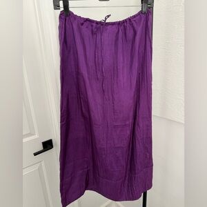 100% Silk Purple Midi Skirt by Yellow Lotus